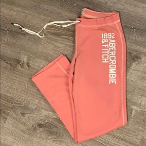 Abercrombie & Fitch light pink straight leg sweats